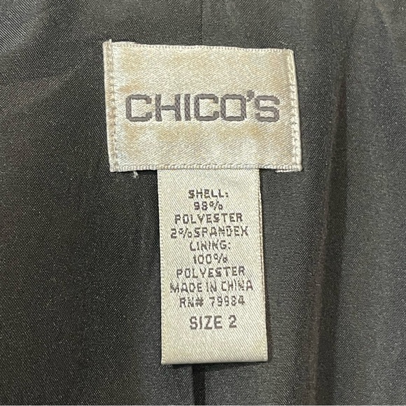 Chico's Black Embroidered Textured Women's Jacket - Picture 5 of 8